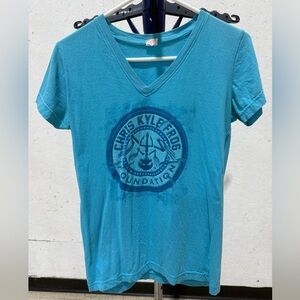 Teal Chris Kyle Frog Foundation V Neck Shirt